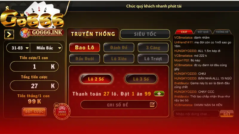 Hướng dẫn chi tiết cách chơi Lô đề Go666 thành công